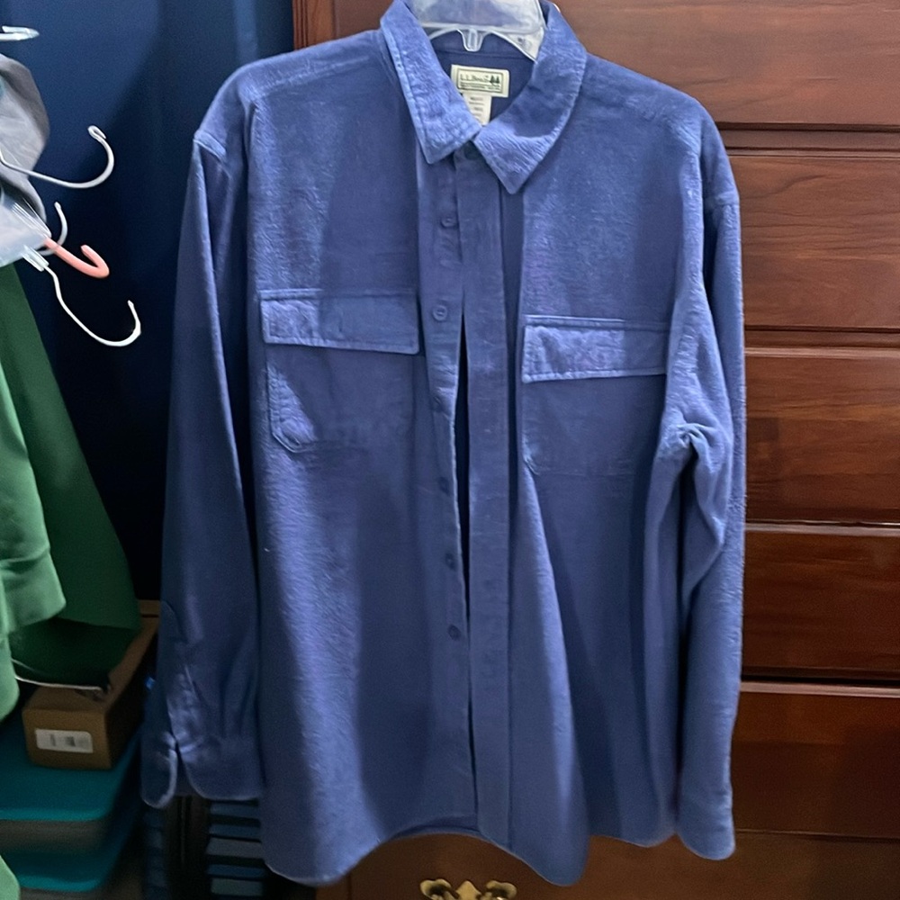 LL Bean men’s L regular Chamois shirt.  Blue.  Excellent condition $30